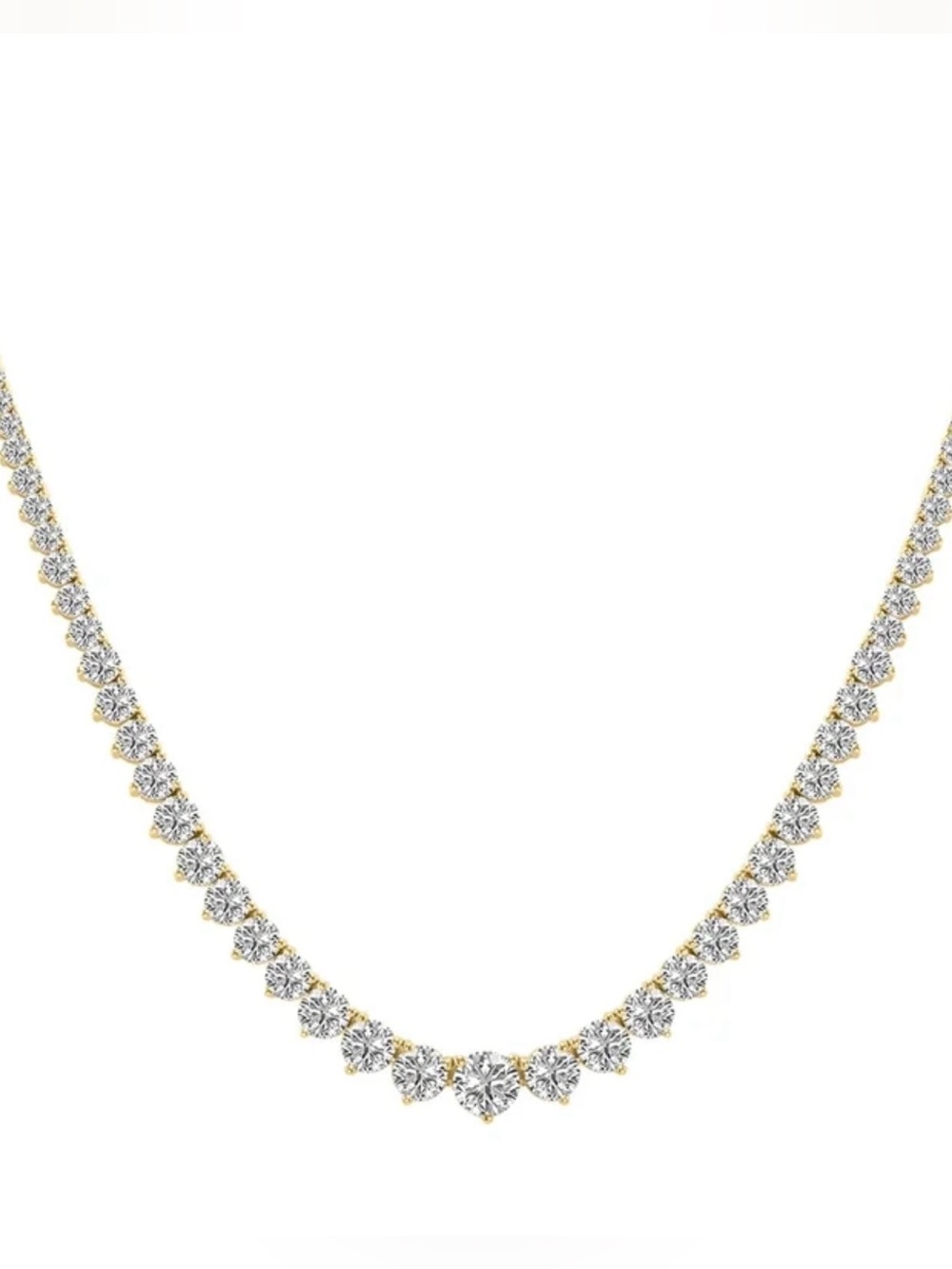 18k Graduated Tennis Necklace